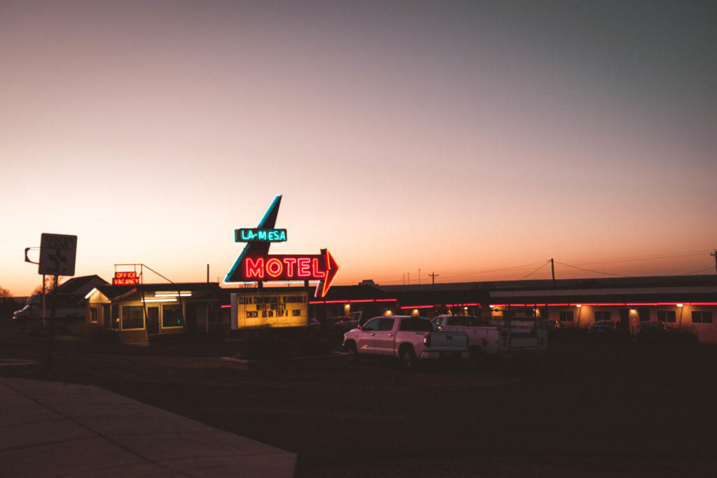 neon sign motel route 66