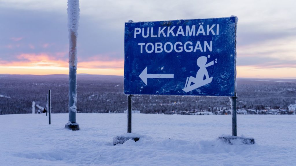 snow toboggan in Lapland things to do