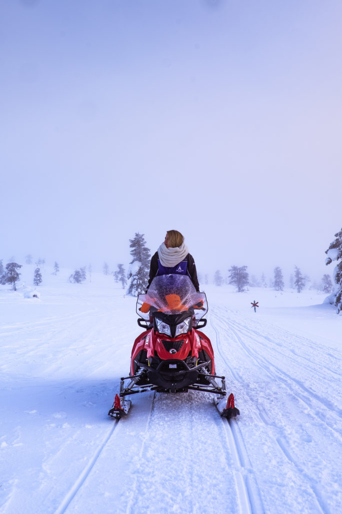 Snowmobile in Lapland, Finland