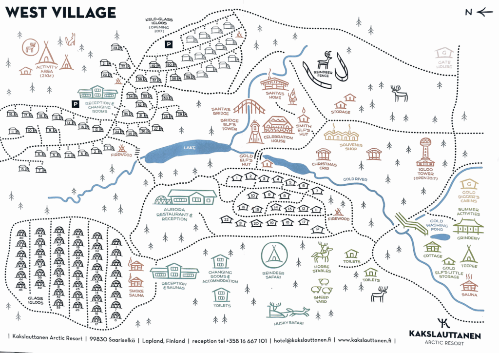 West Village Map - Kakslauttanen Arctic Resort