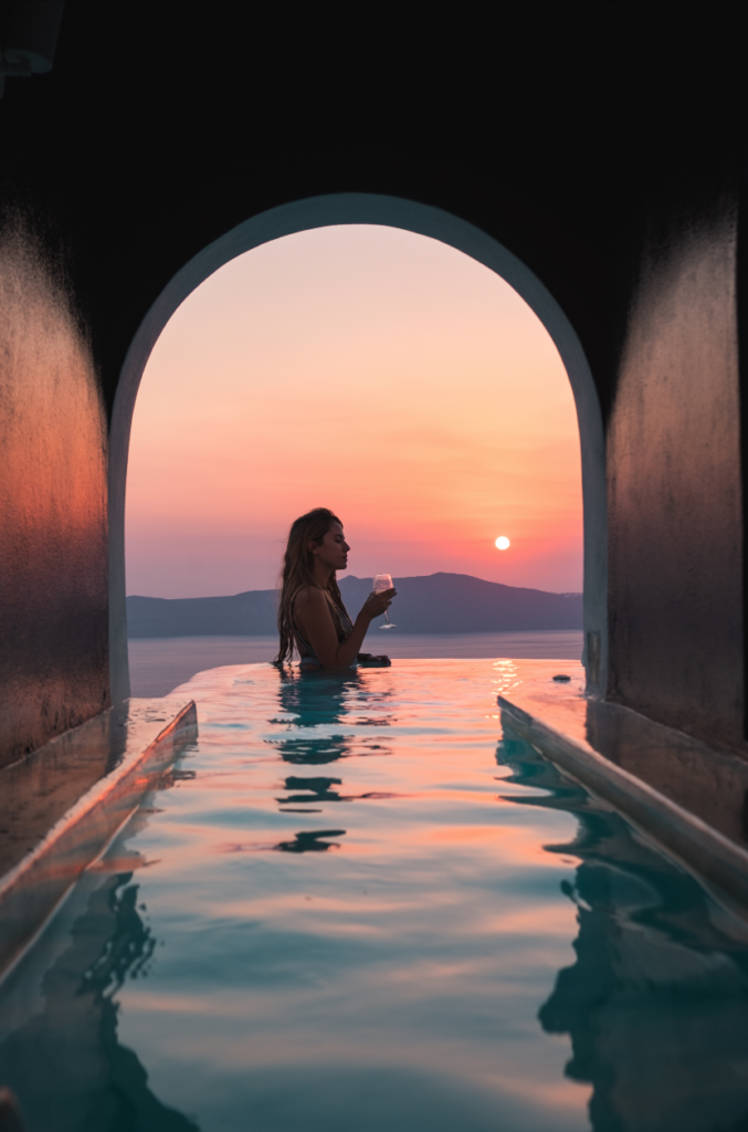la mejor piscina privada de Santorini