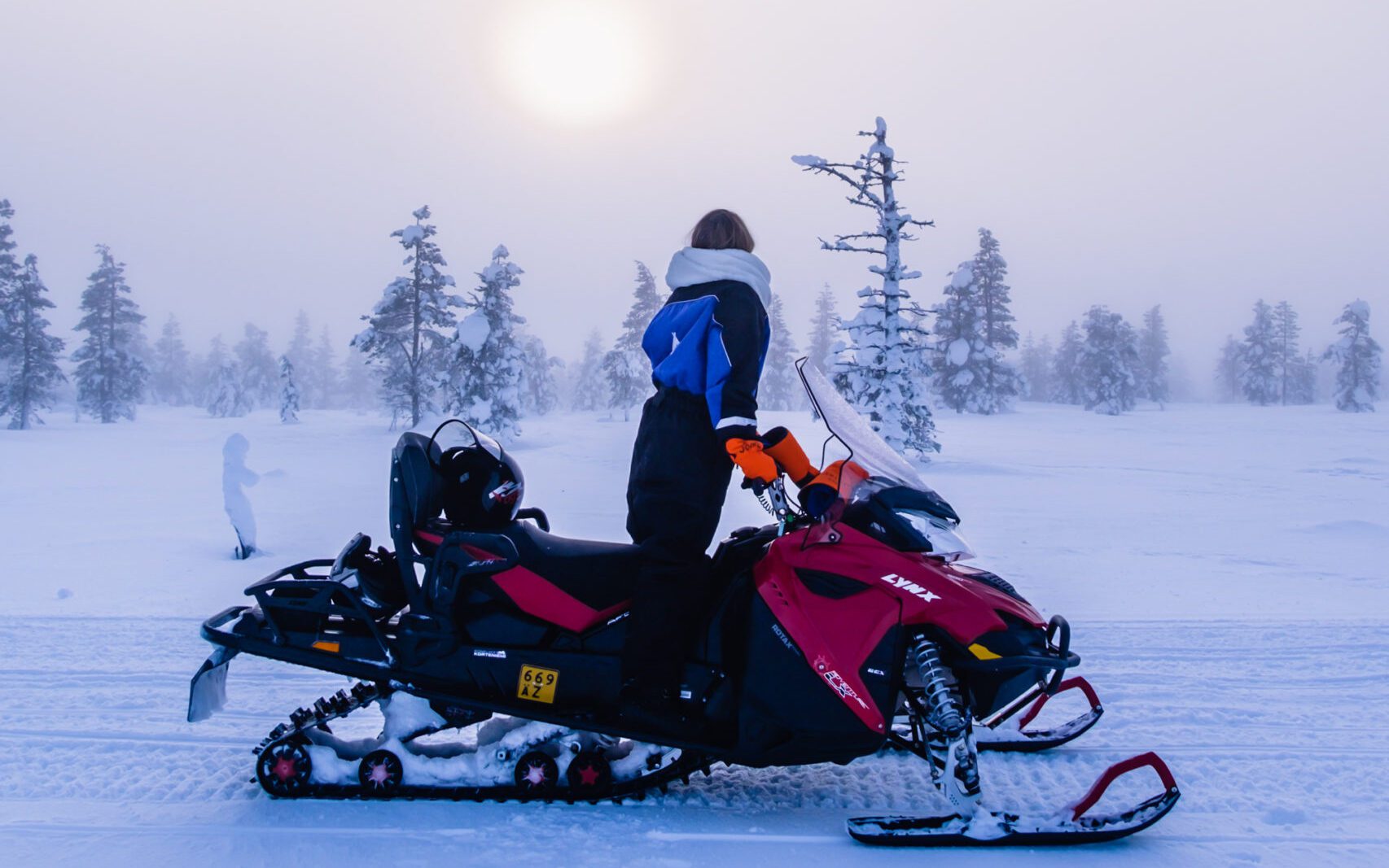 Snowmobile in Lapland, Finland